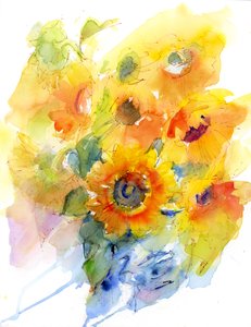 Sunflowers in Vase, 2016